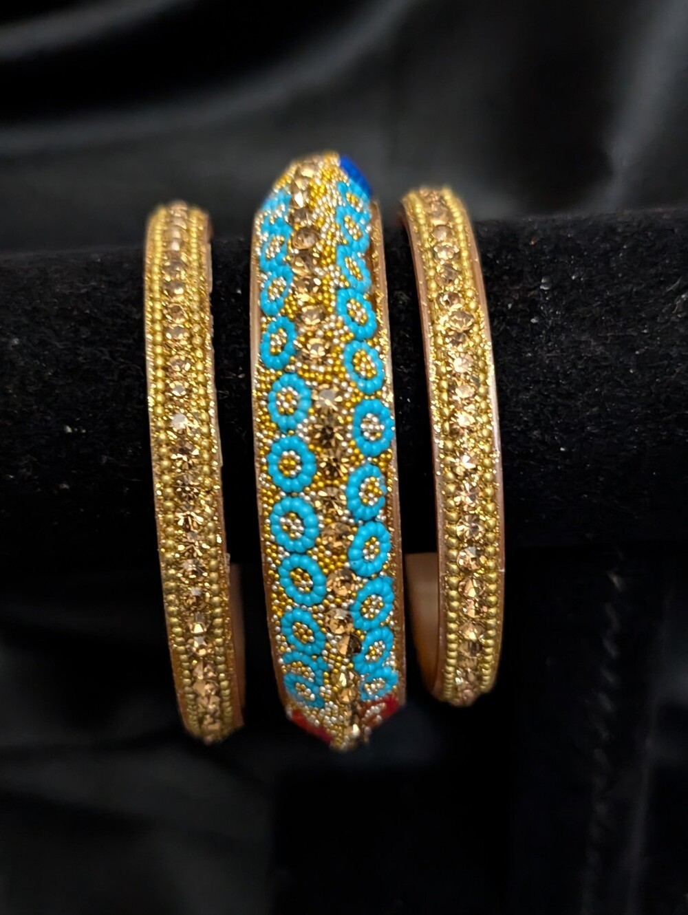 #47. Set Of Color Rhinestone Bangles 2.4" - Picture 4 of 4